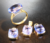 Комплект с флюоритами со сменой цвета 27,99 карата