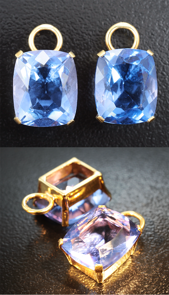 Комплект с флюоритами со сменой цвета 27,99 карата