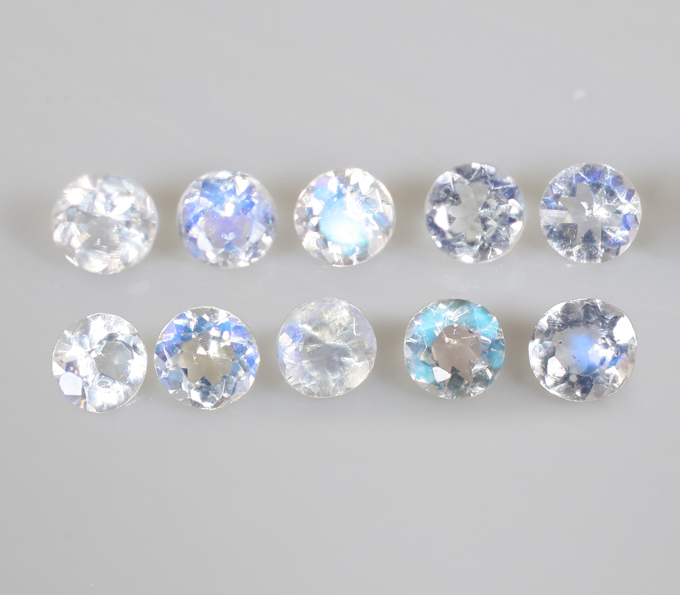 Набор из 10 ограненных лунных камней 0,33 карата