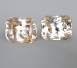 Пара цирконов "шампань" 4,17 карата