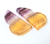 Крупная пара резных полихромных флюоритов 59,96 карата