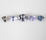 Набор из 5 редких гранатов с александритовым эффектом 1,31 карата