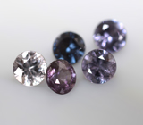 Набор из 5 редких гранатов с александритовым эффектом 1,16 карата