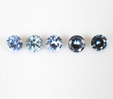 Набор из 5 редких синих гранатов с александритовым эффектом 0,78 карата