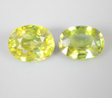 Пара желтовато-зеленых сфенов 4,31 карата