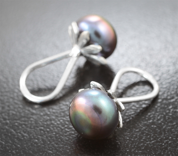 Подвесы для серег с цветным морским жемчугом 5,18 карата