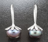 Подвесы для серег с цветным морским жемчугом 5,18 карата Серебро 925