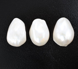 Набор из 3 кремово-белых жемчужин барокко 47,08 карата