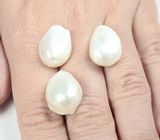 Набор из 3 кремово-белых жемчужин барокко 47,08 карата
