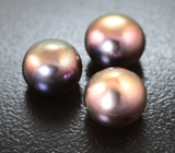 Набор из 3 золотисто-кофейных морских жемчужин 9,18 карата! Натуральный цвет