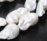 Набор из 15 крупных кремово-белых морских жемчужин на нити 498,12 карата