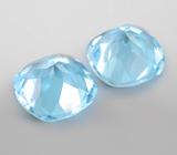 Пара чистейших голубых топазов 16,15 карата