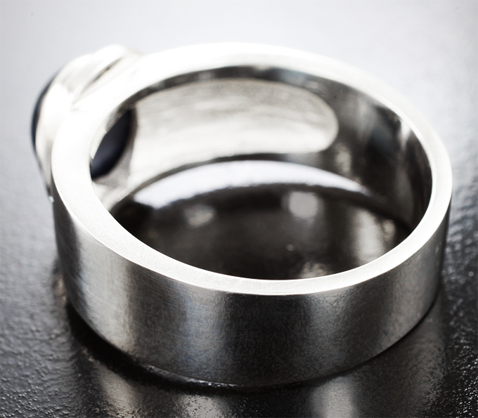 Кольцо cо звездчатым сапфиром 5,64 карата Серебро 925