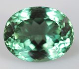 Голубовато-зеленый "неоновый" апатит высокой чистоты 3,01 карата