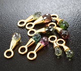 Подвесы с разноцветными турмалинами 3,45 карата Золото