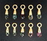 Подвесы с разноцветными турмалинами 3,45 карата Золото