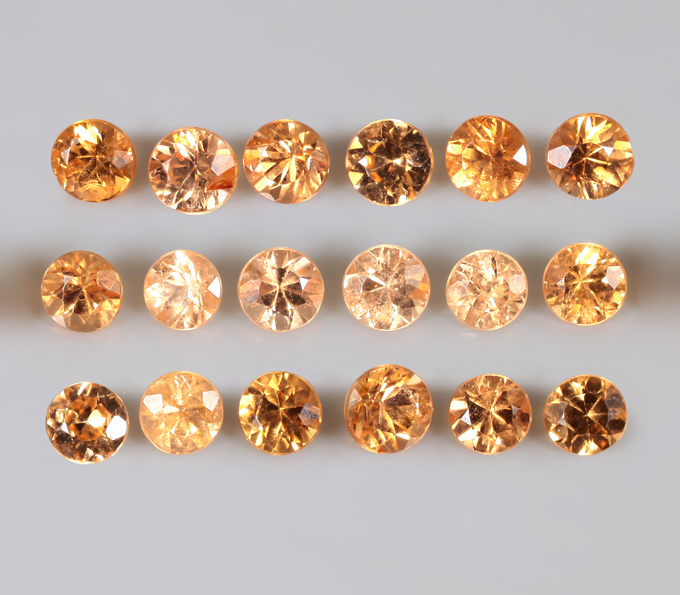 Набор из 13 спессартинов гранатов 2,53 карата