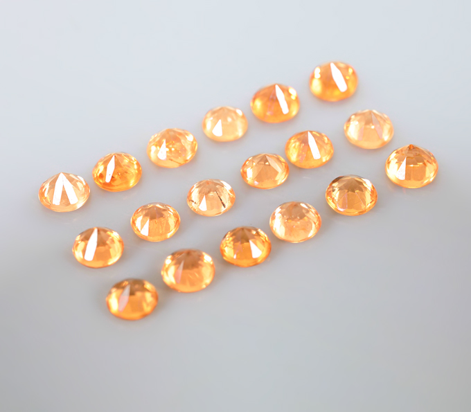Набор из 13 спессартинов гранатов 2,53 карата