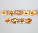 Набор из 9 спессартинов гранатов 1,45 карата