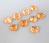 Набор из 9 спессартинов гранатов 1,45 карата