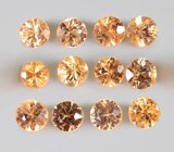 Набор из 12 спессартинов гранатов 2,32 карата