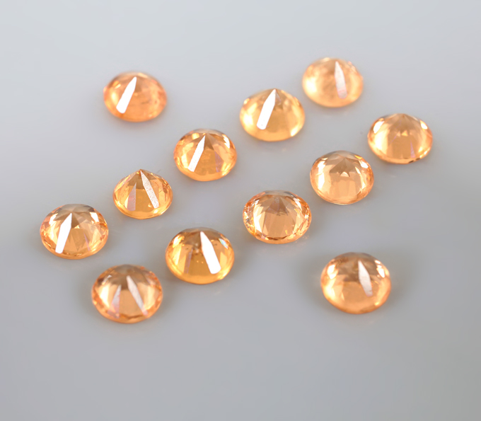 Набор из 12 спессартинов гранатов 2,32 карата