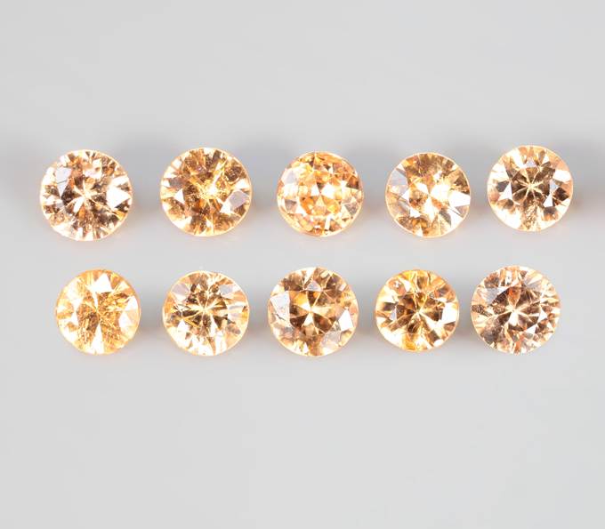 Набор из 10 спессартинов гранатов 1,65 карата