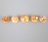 Набор из 5 спессартинов гранатов 1,01 карата