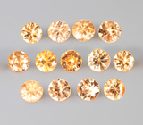 Набор из 13 спессартинов гранатов 2,18 карата