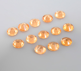 Набор из 13 спессартинов гранатов 2,18 карата