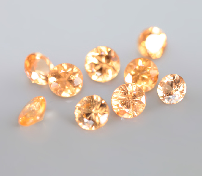 Набор из 9 спессартинов гранатов 1,55 карата