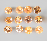 Набор из 12 спессартинов гранатов 2,11 карата