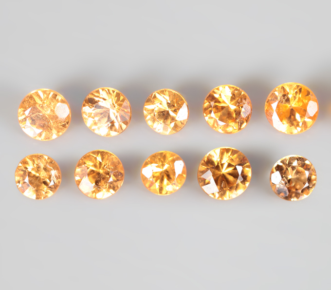 Набор из 10 спессартинов гранатов 1,36 карата