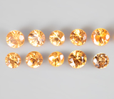 Набор из 10 спессартинов гранатов 1,36 карата