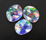 Набор из 3 ограненных черных опалов 1,57 карата