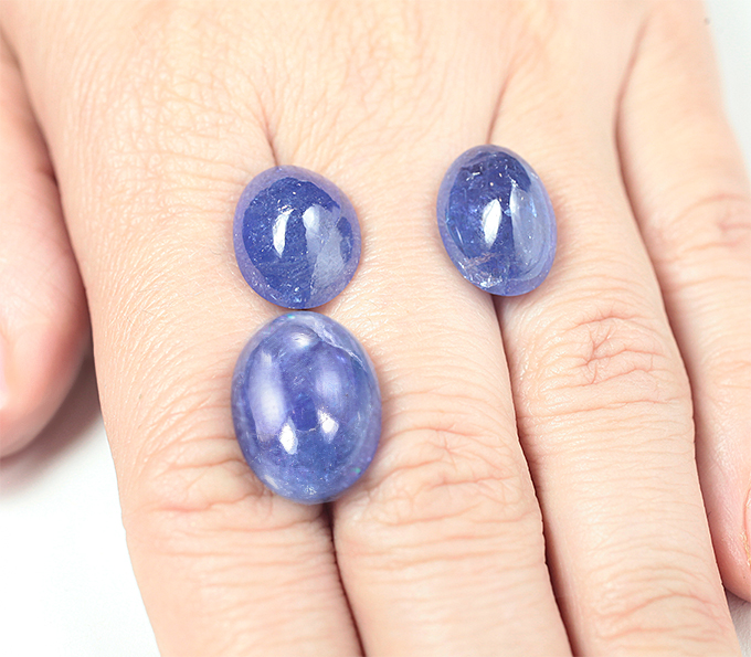 Крупный! Набор из 3 танзанитов 42,69 карата