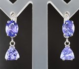 Серьги с танзанитами 5,94 карата Золото