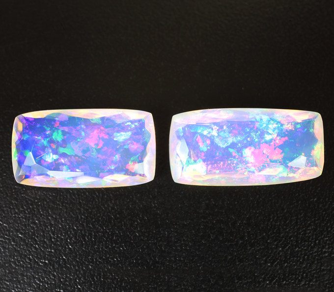 Серьги с ограненными эфиопскими опалами 16,35 карата и бриллиантами