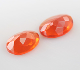 Пара мексиканских ограненных "огненных" опалов 0,83 карата