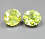 Пара желтовато-зеленых сфенов 2,17 карата