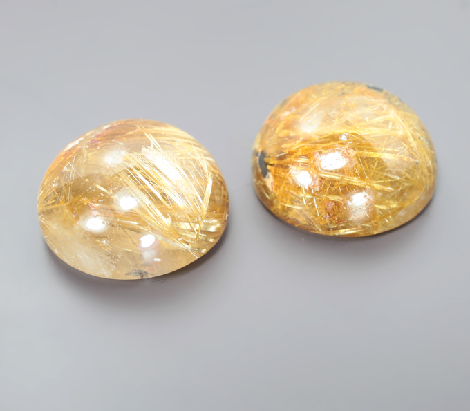 Крупная пара рутилового кварца 26,16 карата