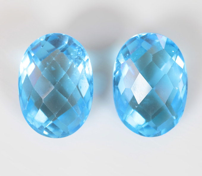 Серьги с голубыми топазами 30,27 карата Серебро 925