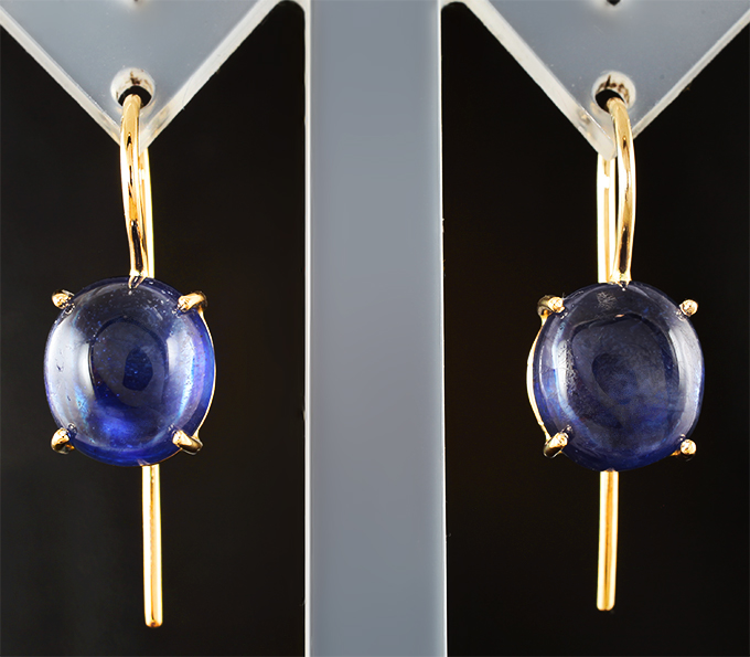 Серьги с насыщенно-синими сапфирами 14,5 карата