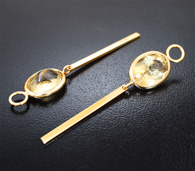 Подвесы для серег с цитринами 7,26 карата