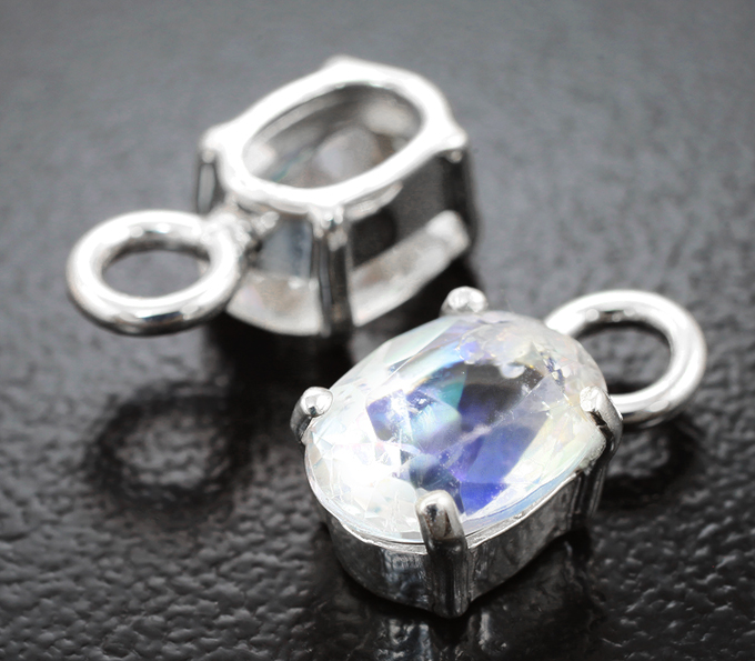 Подвесы для серег с ограненным лунным камнем 3,01 карата