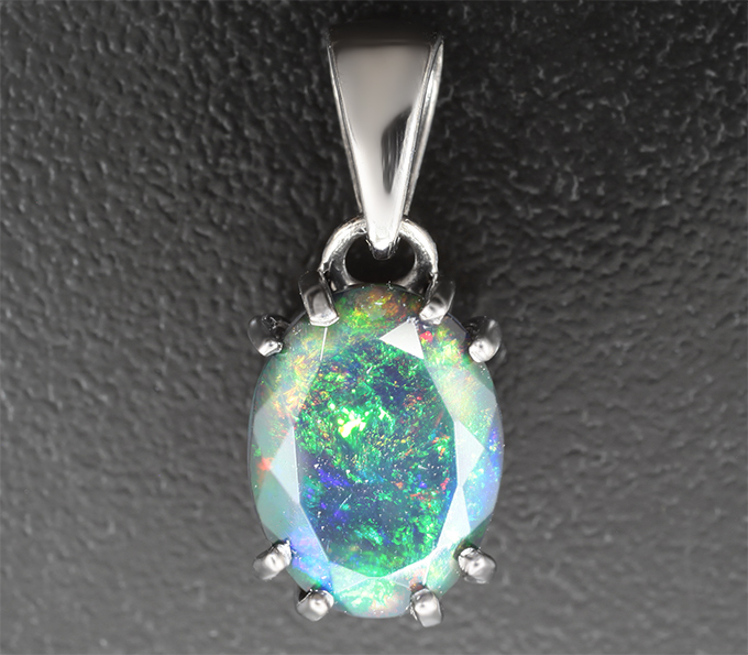 Серебро 925 Кулон с ограненным черным опалом 3,01 карата