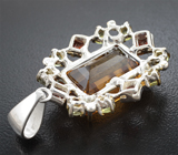 Кулон с цитрином, перидотами и альмандинами гранатами Серебро 925