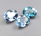 Редкий набор из 3 синих шпинелей высокой чистоты 1,34 карата