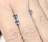 Редкий набор из 3 синих шпинелей 1,44 карата