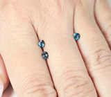 Редкий набор из 3 синих шпинелей 0,64 карата